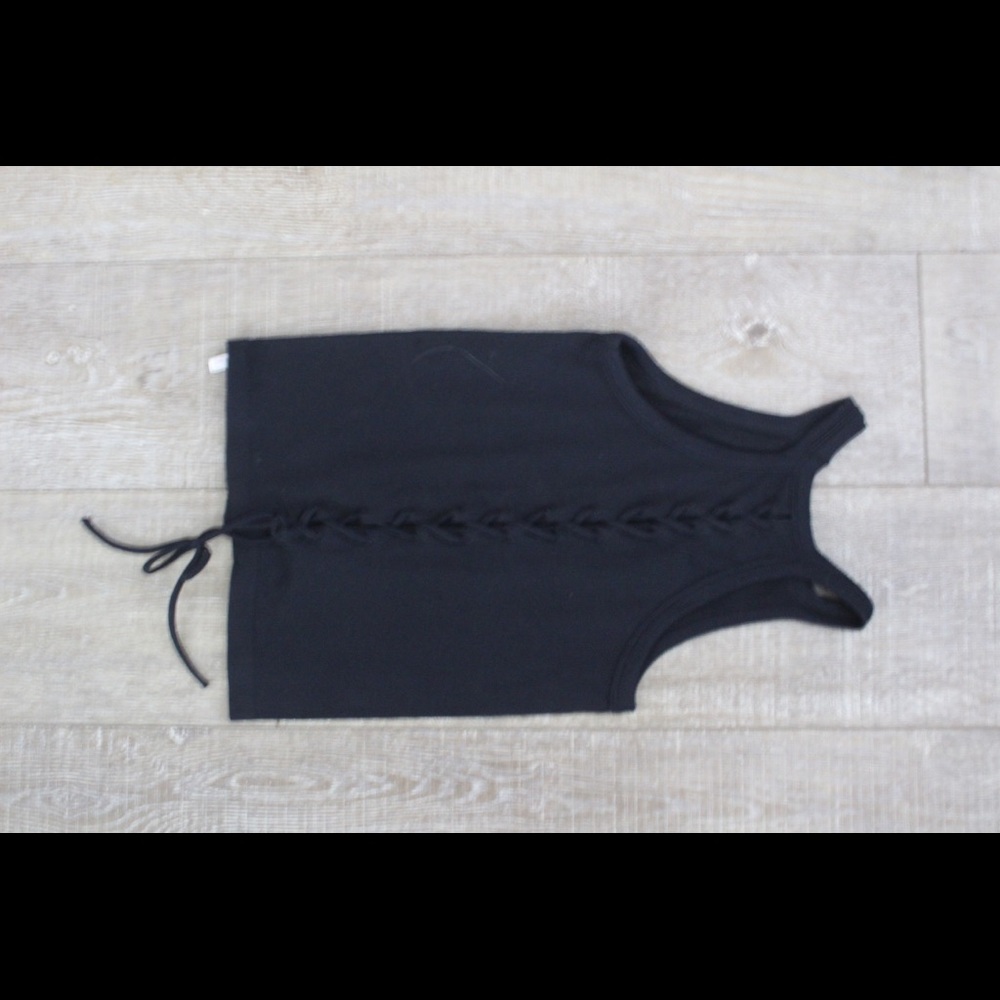 Black lace up halter top